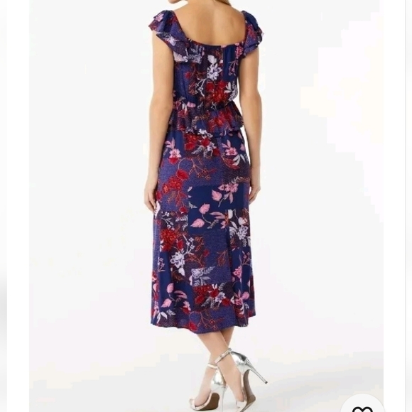 NWOT PLUS SIZE RUFFLE PEPLUM SWEETHEART MIDI DRESS BY SOFIA VERGARA - Picture 4 of 7